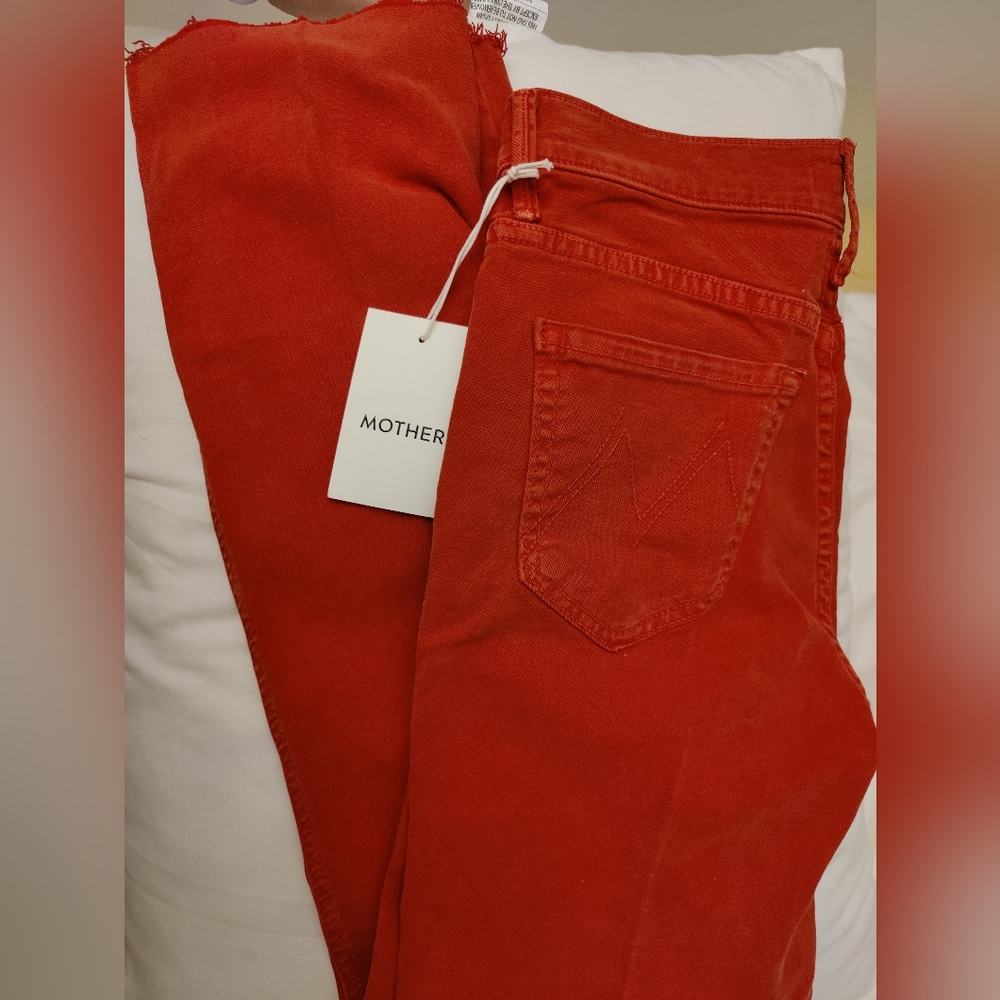 Mother red jeans